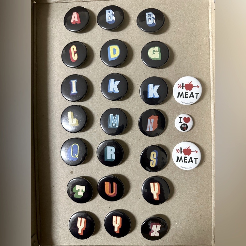 Button Pins Alphabets Bundle
